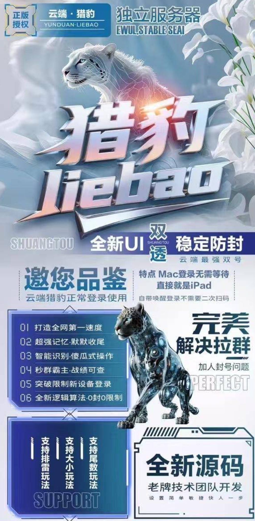 云端双号猎豹官网-卡密激活码购买-微信分身-转发朋友圈-跟随转发-同步转发-自动抢红包-自动收款-24小时点赞-自动防撤回-万群同步-自带屏蔽组-关键词延迟抢包-自助激活码商城